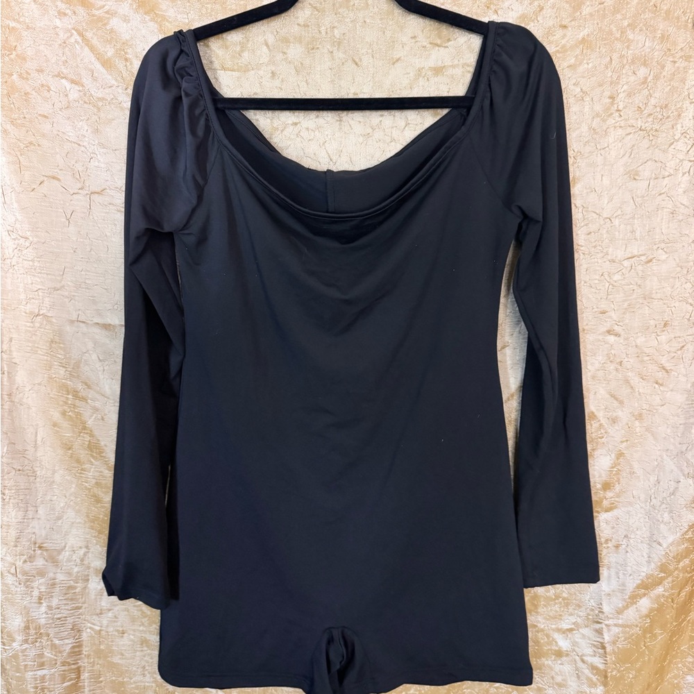 SHEIN Black Long Sleeve Bodysuit